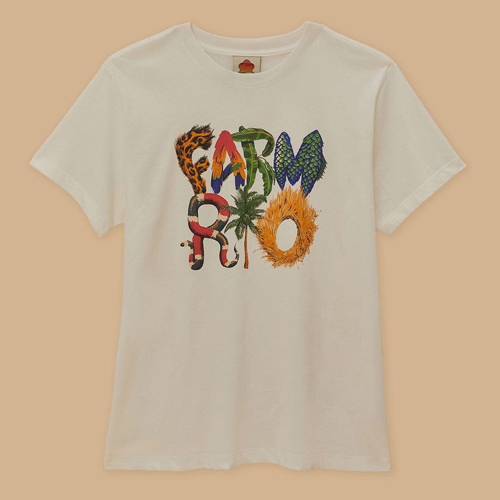Farm Rio - off-white relaxed logo T-Shirt